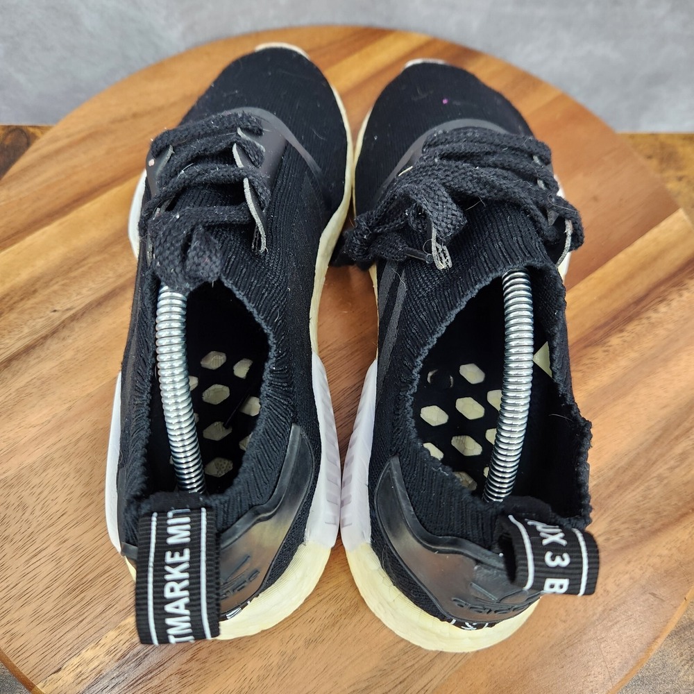 Adidas NMD R1 Primeknit Sneakers Mens‎ 9 Black Low Top Casual Shoes S81848 - Picture 8 of 11